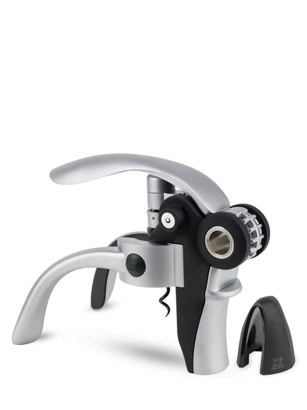 Tire-bouchon à levier couleur noir avec coupe-capsule 14cm