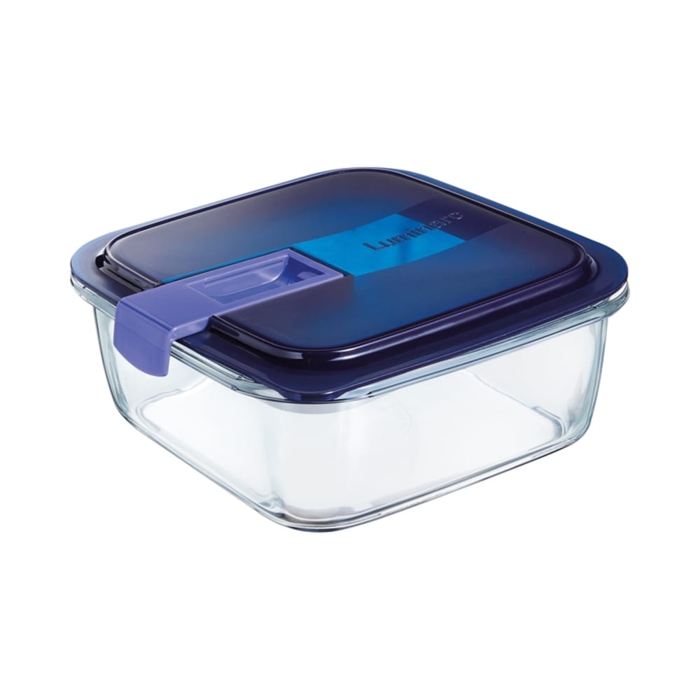 Luminarc Boîte carrée bleue 122cl Transparent Verre