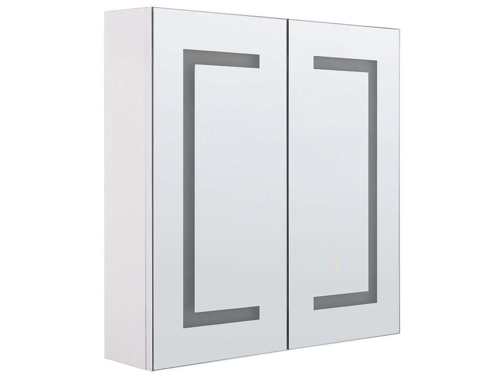 Beliani LED Bad-Spiegelschrank aus Holz 60cm, weiß style classic chic - Holz