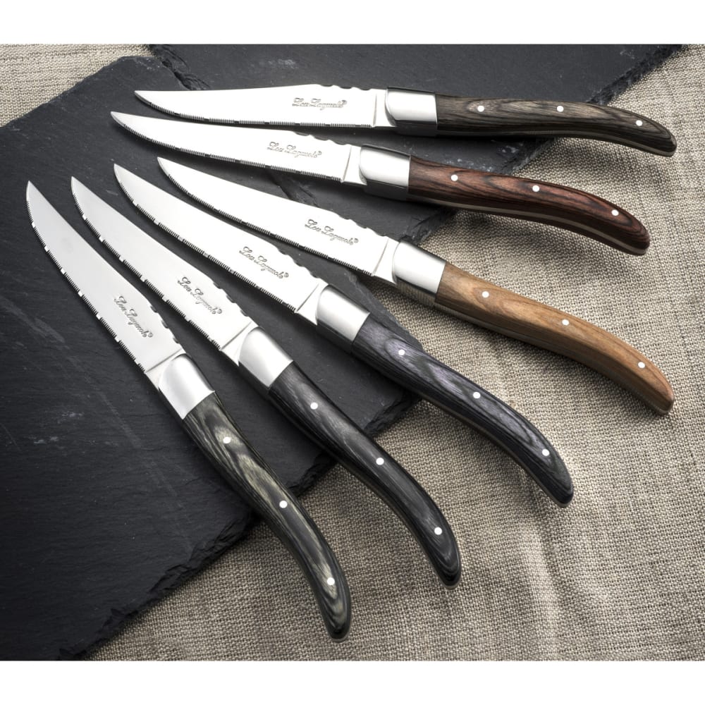 Set di 4 coltelli da bistecca in faggio - Marrone - Acciaio
