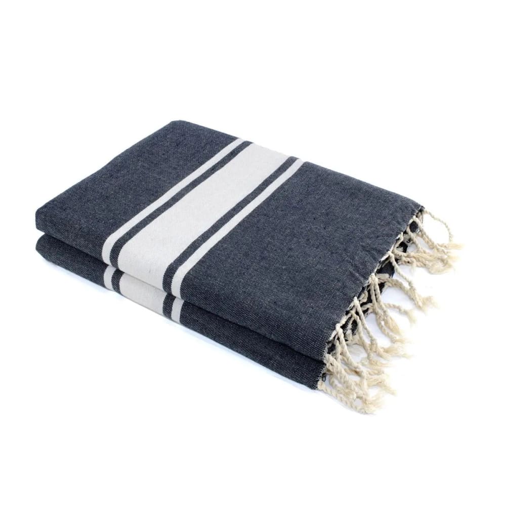 Fouta xxl coton 200x200 bleu jean