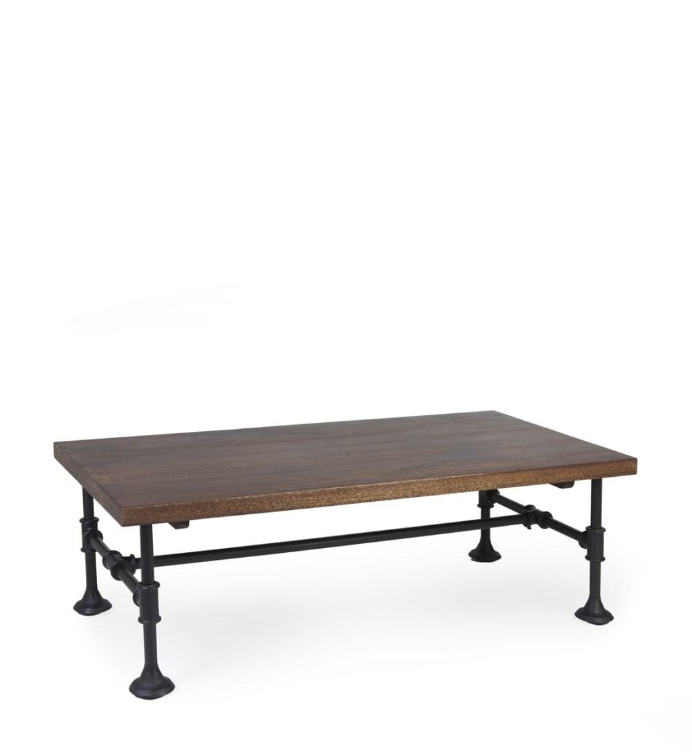 Mesa de madera y hierro negro anch. 120 cm