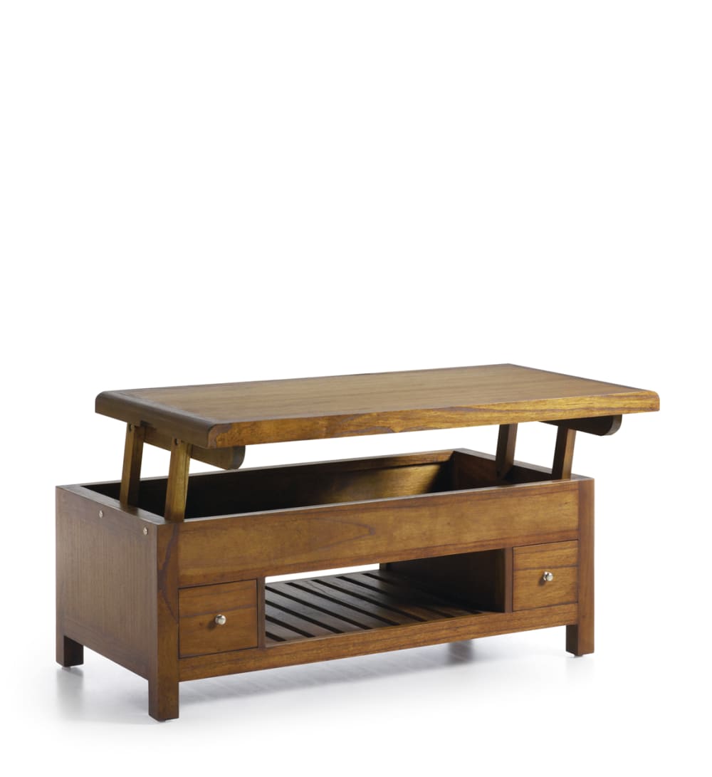Table basse relevable en bois marron L 110 cm