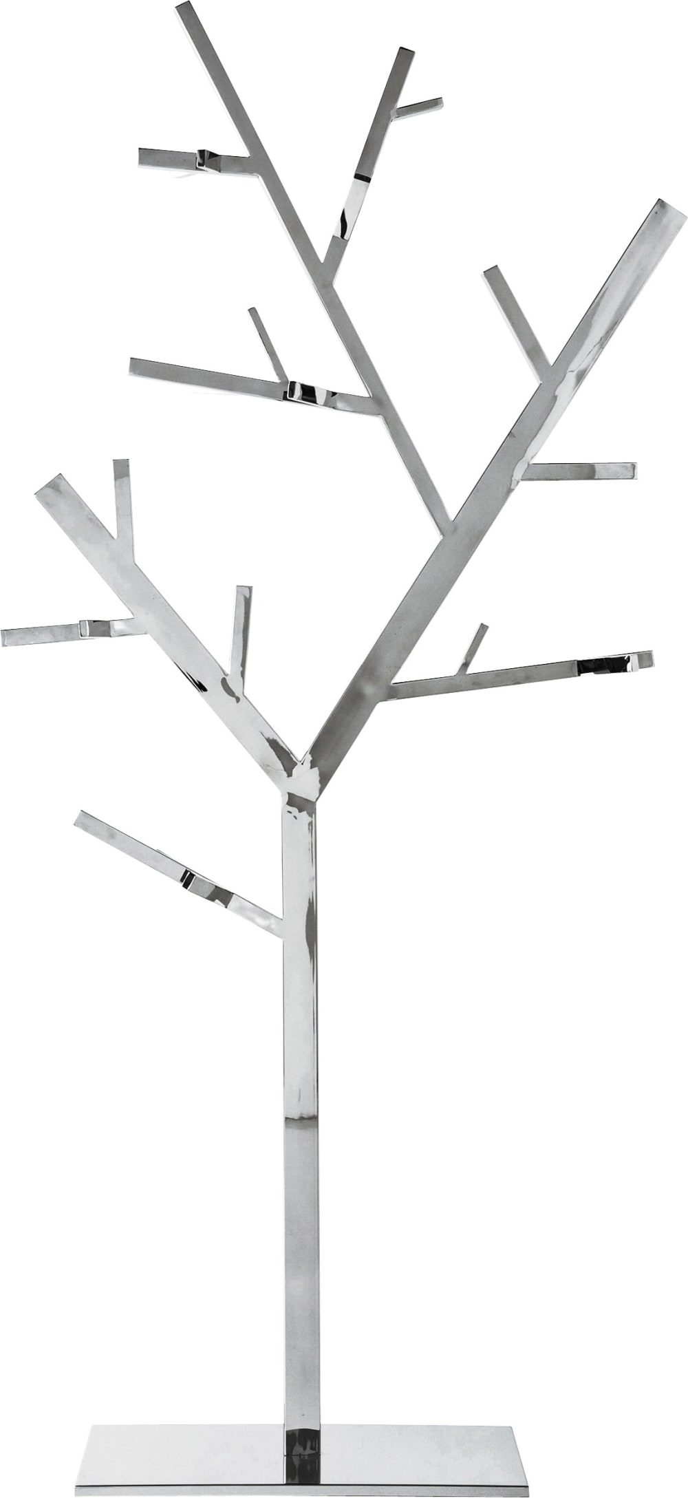 Porte-manteau arbre en acier argenté H195