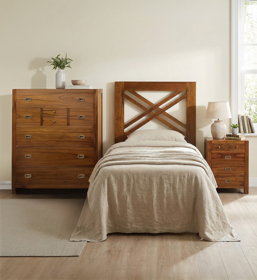 Tête de lit en bois marron L 100 cm