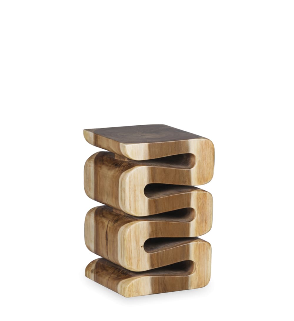 Sgabello quadrato in legno marrone - Modello Country - LEGNO