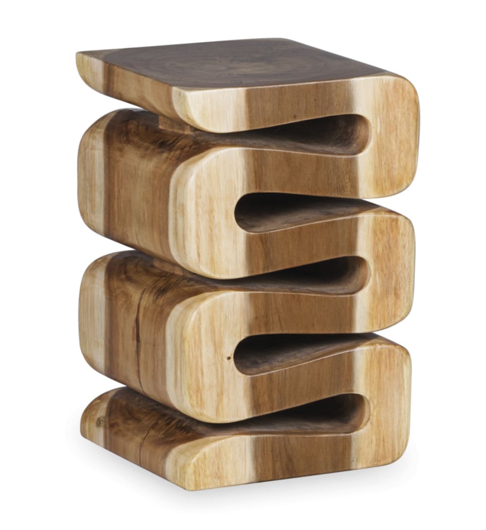 Tabouret carré en bois marron - Maisons du Monde