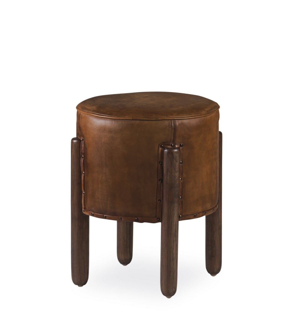 Sgabello rotondo in legno marrone - Modello Country - LEGNO
