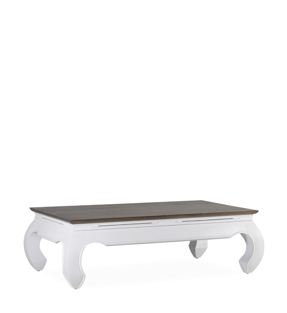 MOYCOR Couchtisch aus Holz, L 125 cm, zweifarbig style seaside Weiß Holz