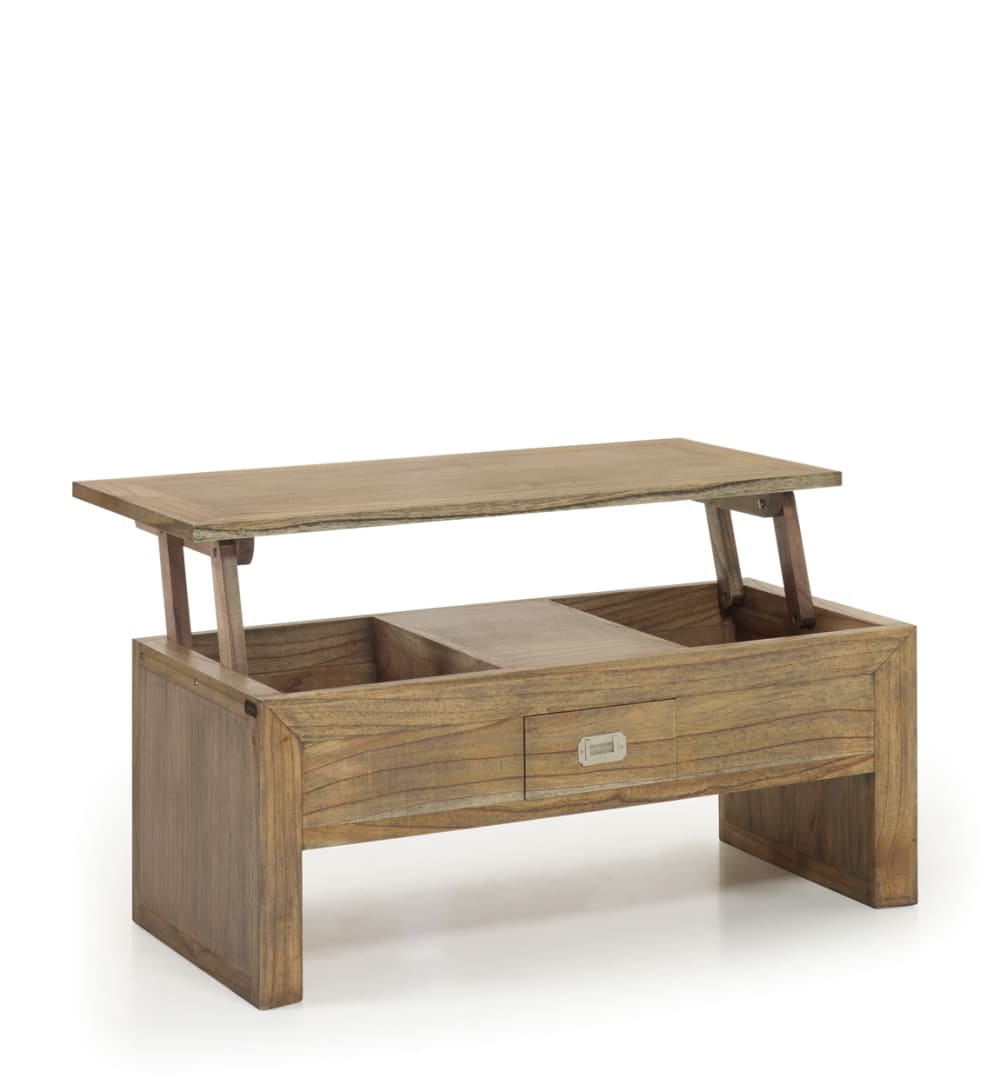 Table basse relevable en bois marron L 110 cm