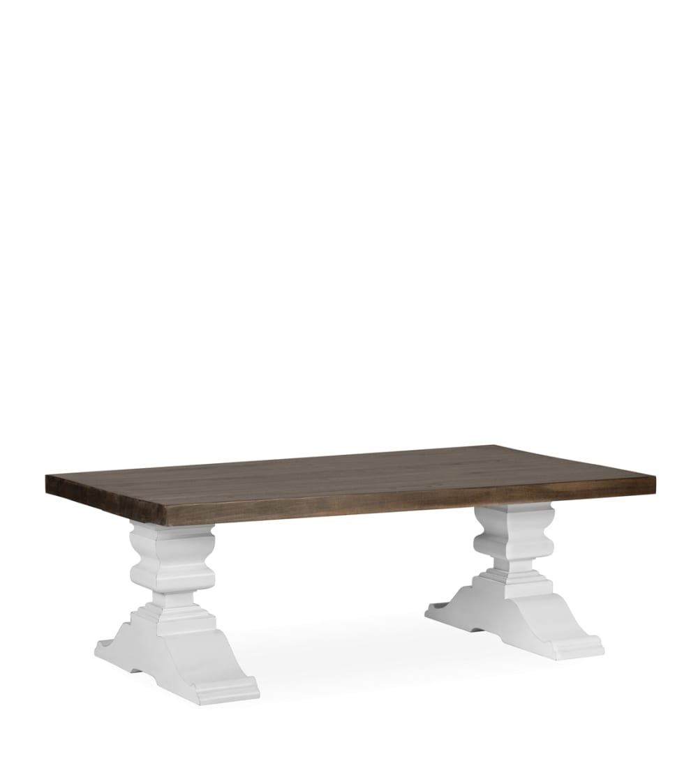 Mesa de centro de madera marrón y blanca anch. 130 cm