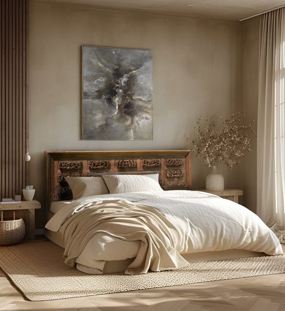 Cuadro al óleo de madera gris, 100x150 cm - Maisons du Monde