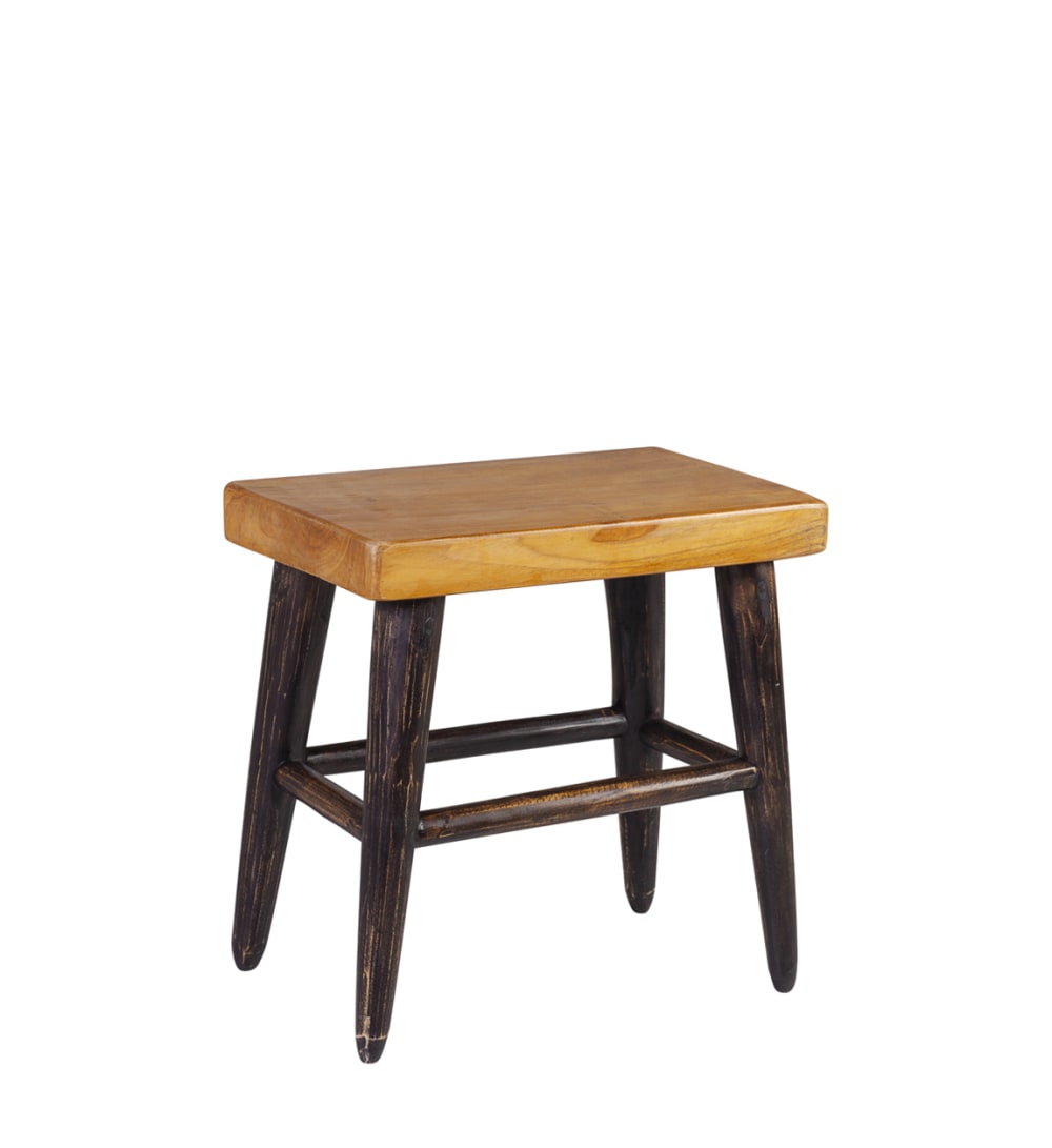 tabouret en bois marron - noir