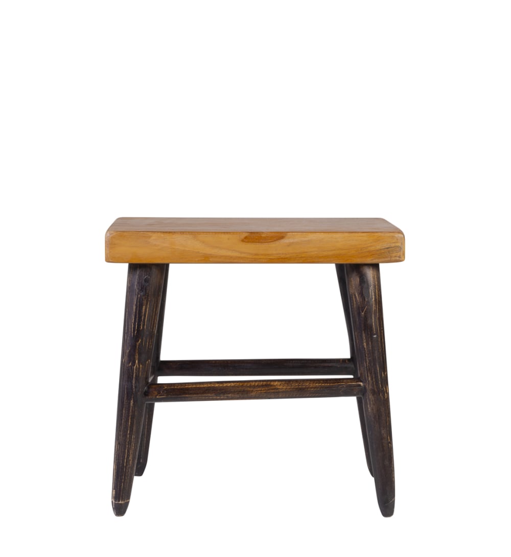 Taburete de madera marrón y negro - Maisons du Monde