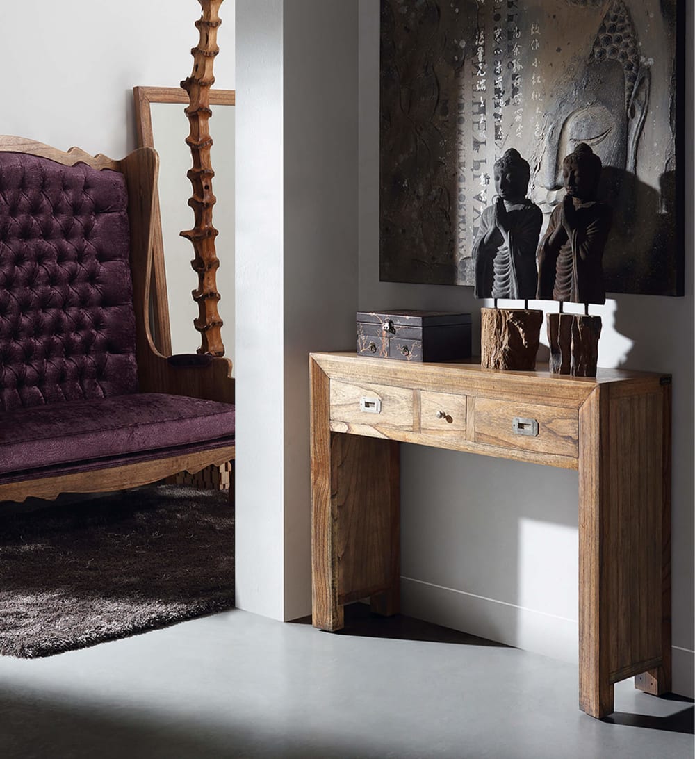 Console en bois marron L 100 cm - Maisons du Monde