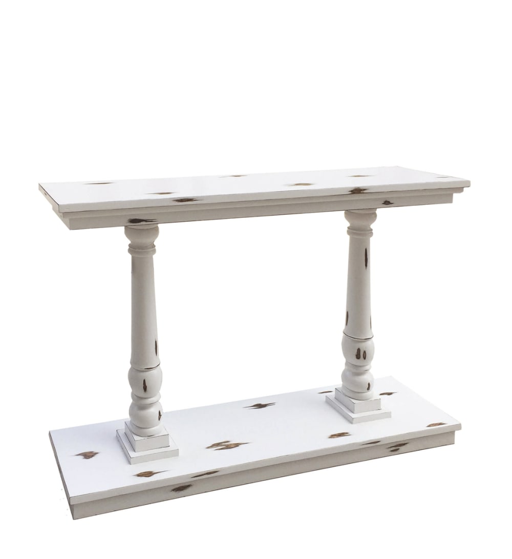 Console en bois avec colonnes blanches L 120 cm