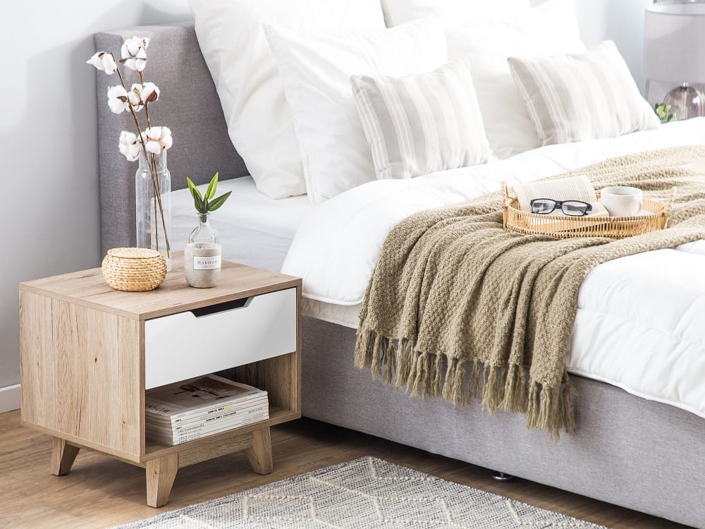 Nachttisch mit 1 Schublade aus Holzwerkstoff 46cm, braun -
