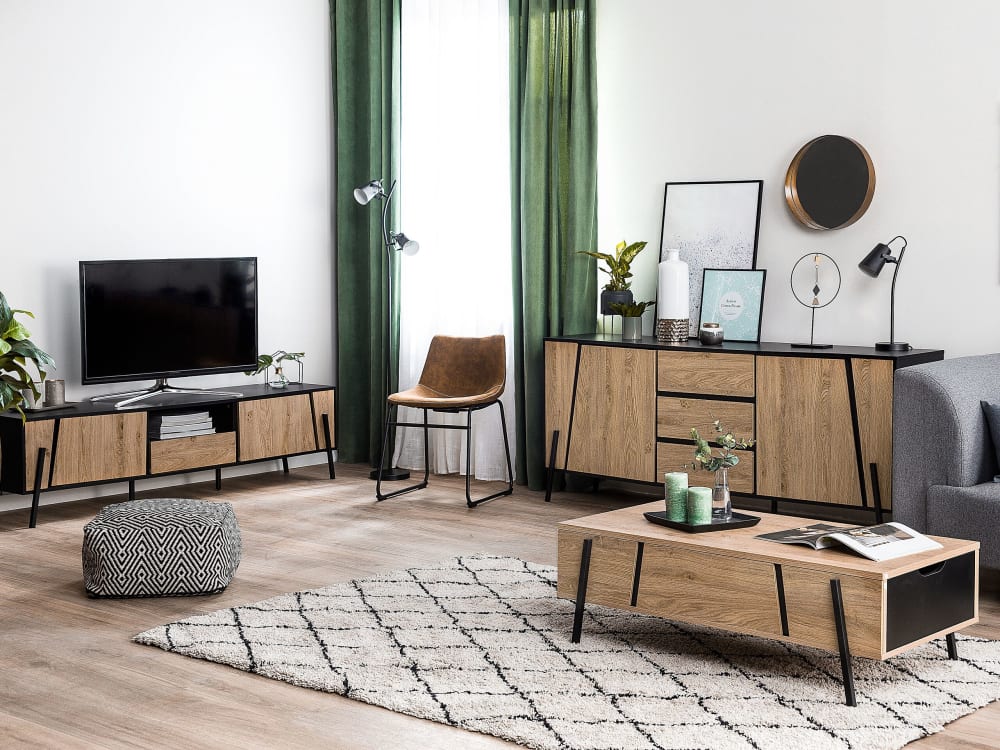 Table basse avec rangement marronnoir