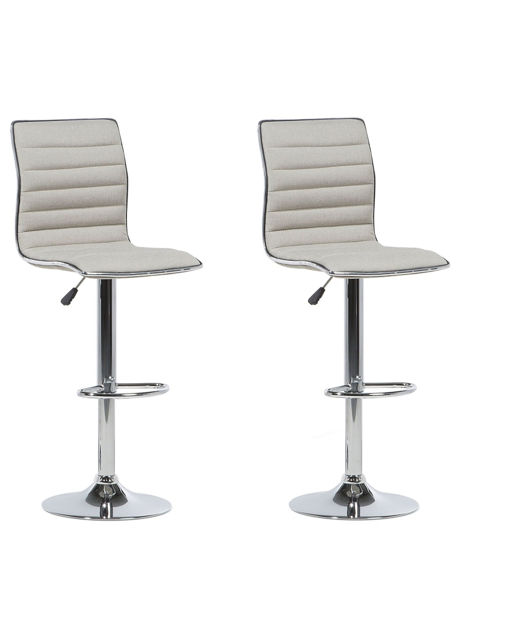 Beliani Set mit 2 Barstühlen aus Stoff, beige style modern - Stoff