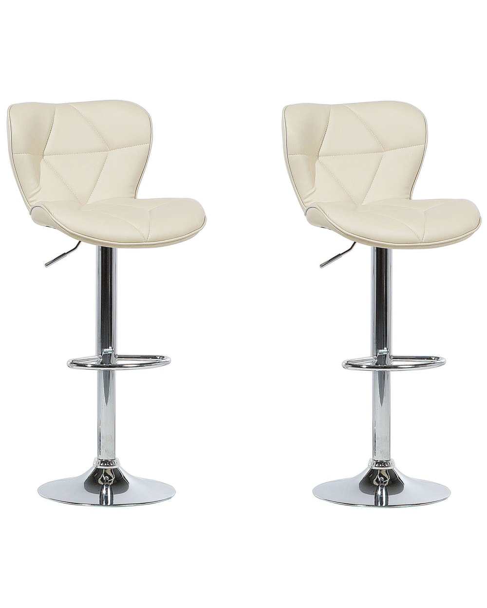 Beliani Set mit 2 Barstühlen aus Metall, beige style modern - Pvc - Polyvinlychlorid