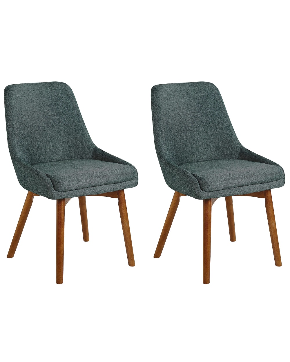 Beliani Esszimmerstuhl 2er Set aus Stoff, grün style modern - Stoff