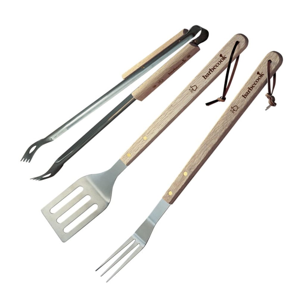 Barbecook Set d'ustensiles 3 pièces pour barbecue Noir Inox