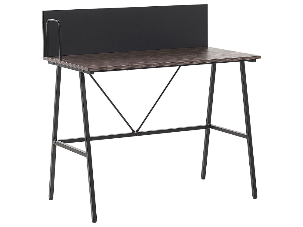 bureau effet bois foncé