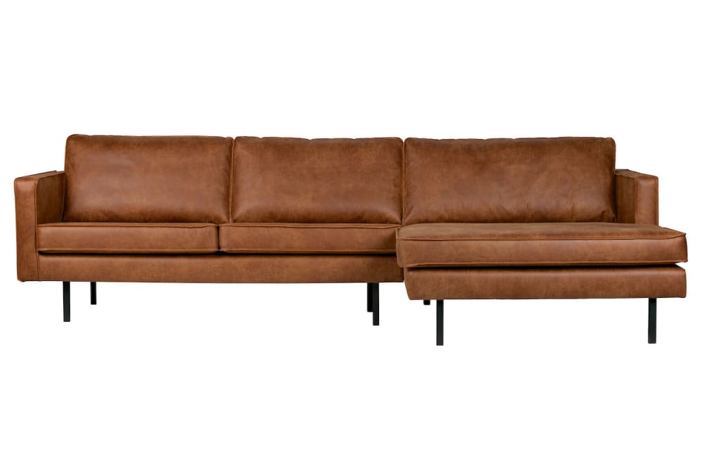WOOOD Ecksofa 4-Sitzer in Eco-Leder, braun style modern - Leder