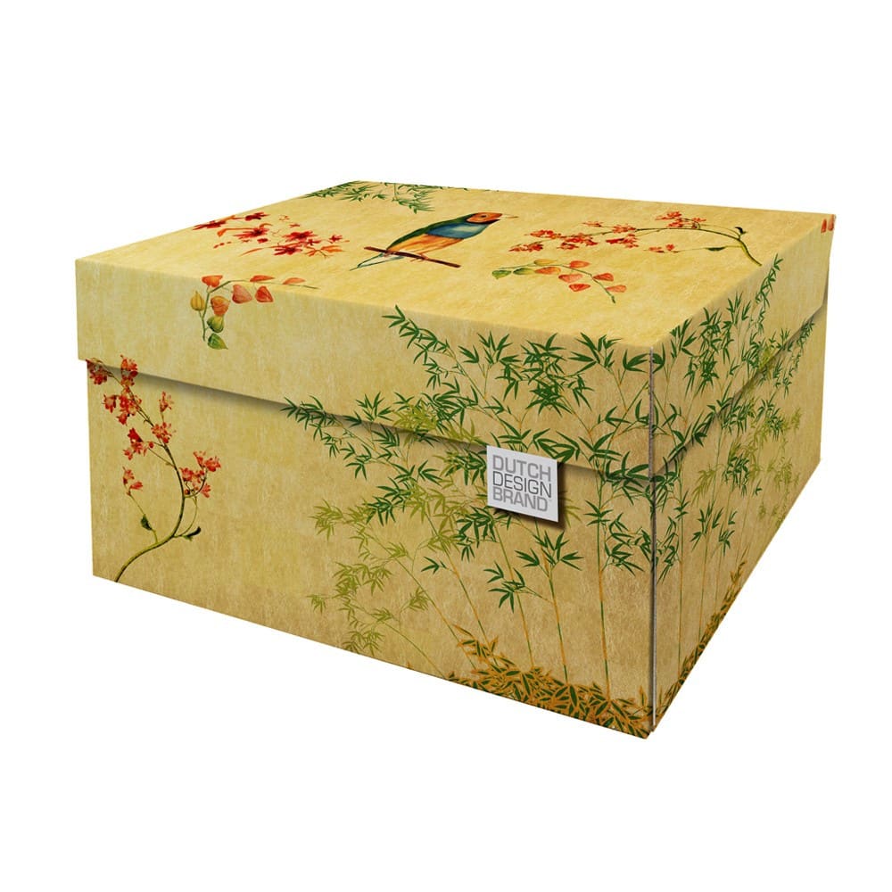 Dutch Design Brand Boite de rangement 39,5x32cm style contemporain Jaune Carton