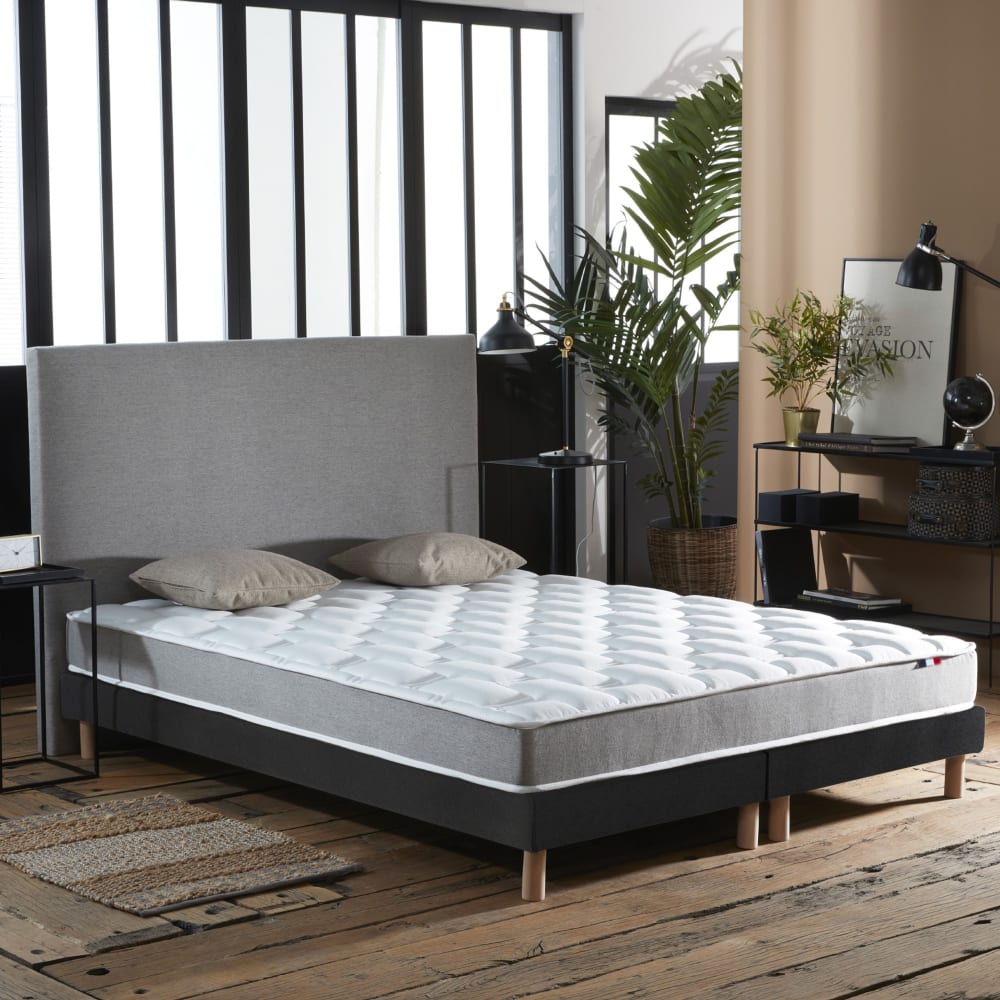 Ensemble matelas mémoire forme sommier noir 160x200 - Maisons du Monde