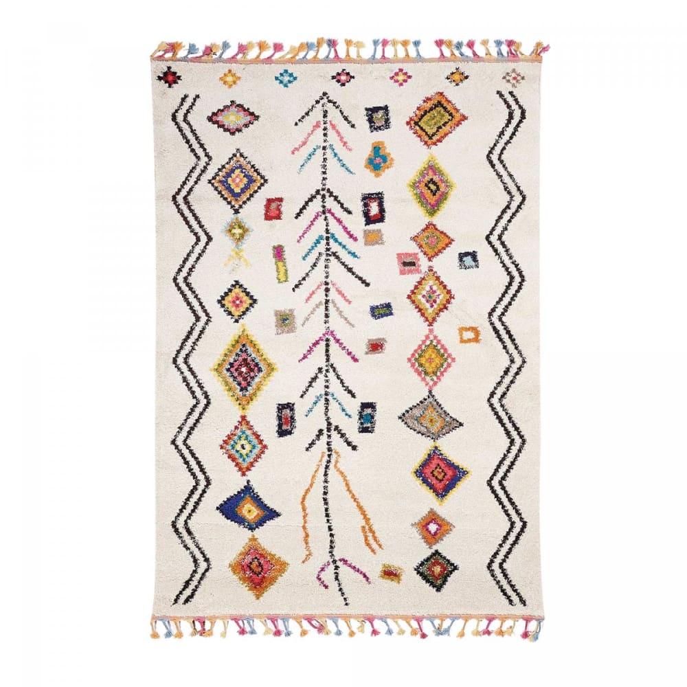 Tapis berbère motif ethnique, idéal pour chambre, multicolore 80x150