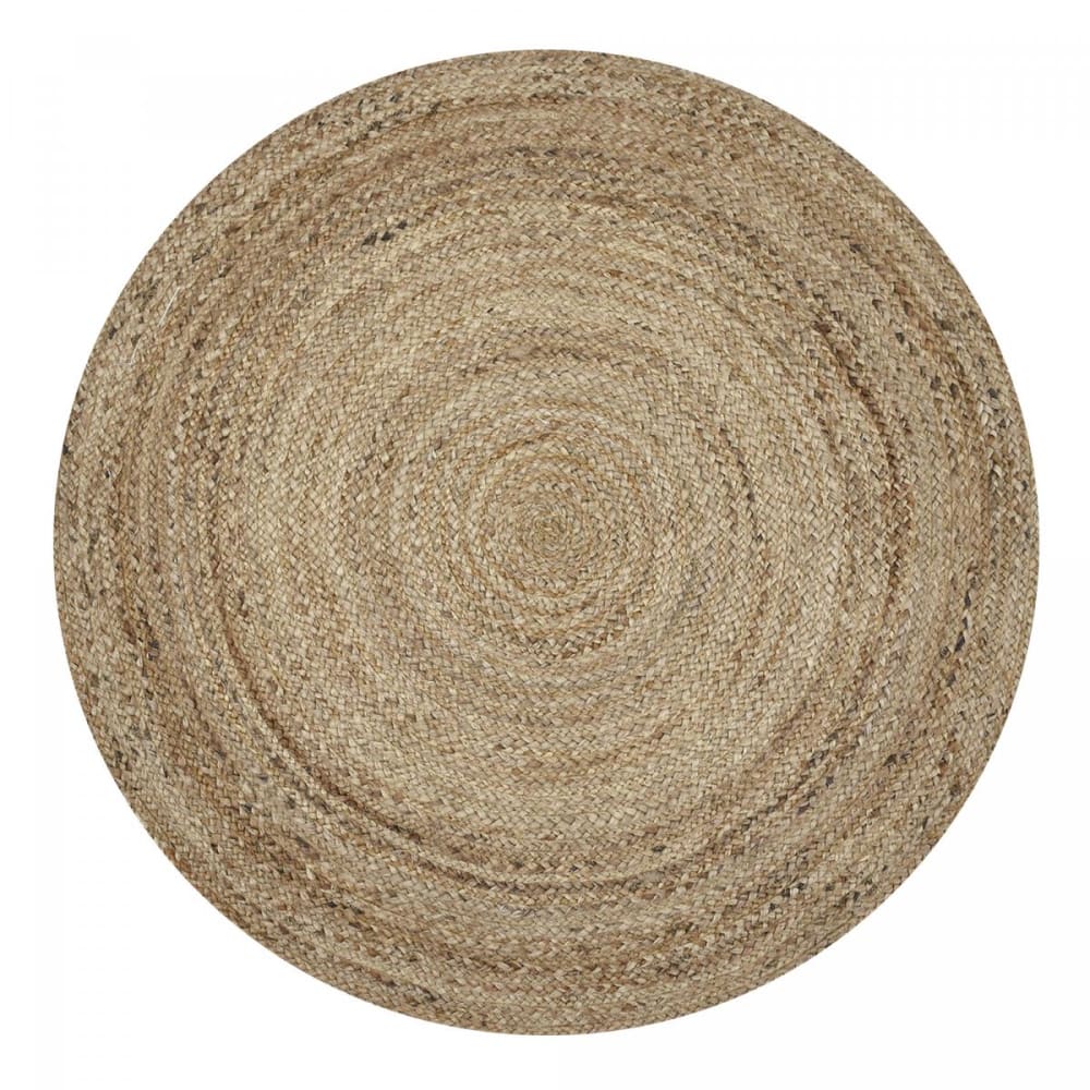 Très grand tapis rond en jute, tapis tissé à la main, beige Ø250 cm