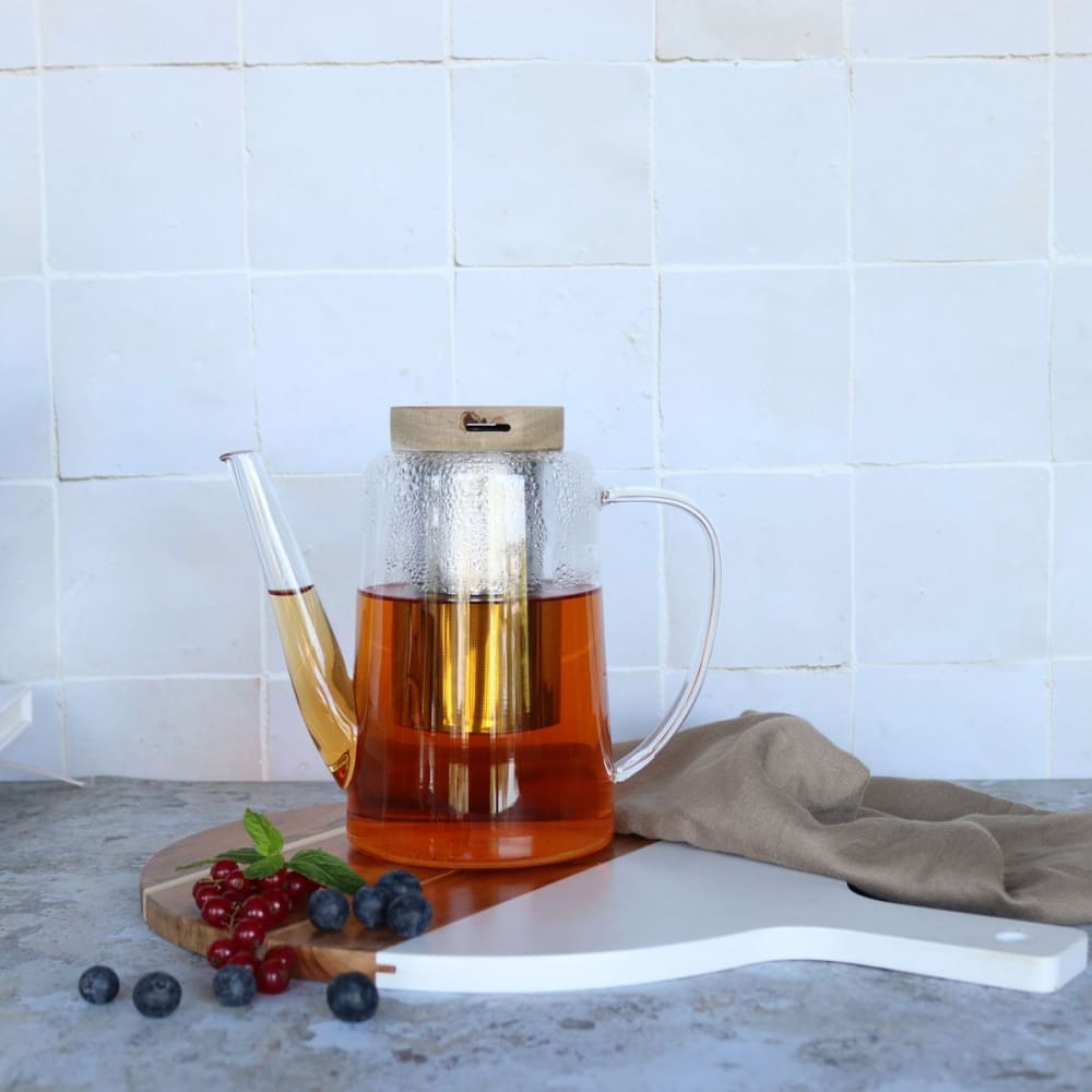 Théière en verre et couvercle en bois 1,2l - Maisons du Monde