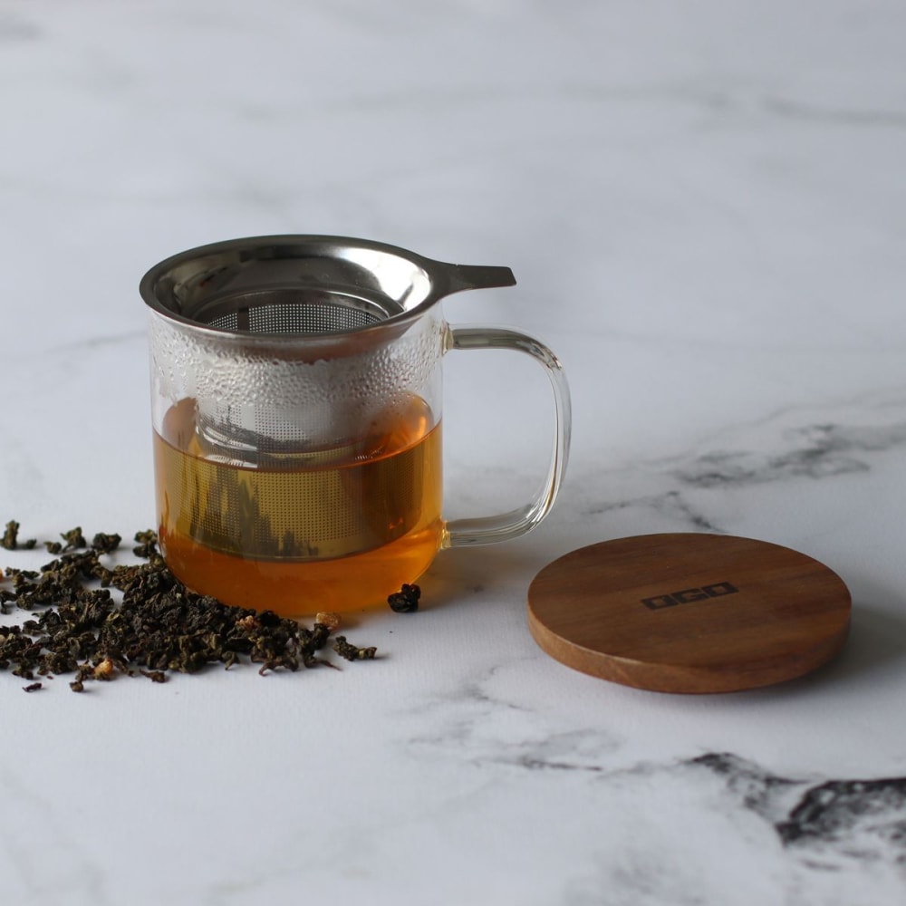 Tisanière en verre et couvercle en bois d'acacia 300ml - Maisons du Monde