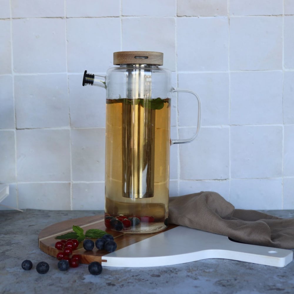 Carafe infuseur en verre 1,5l - Maisons du Monde