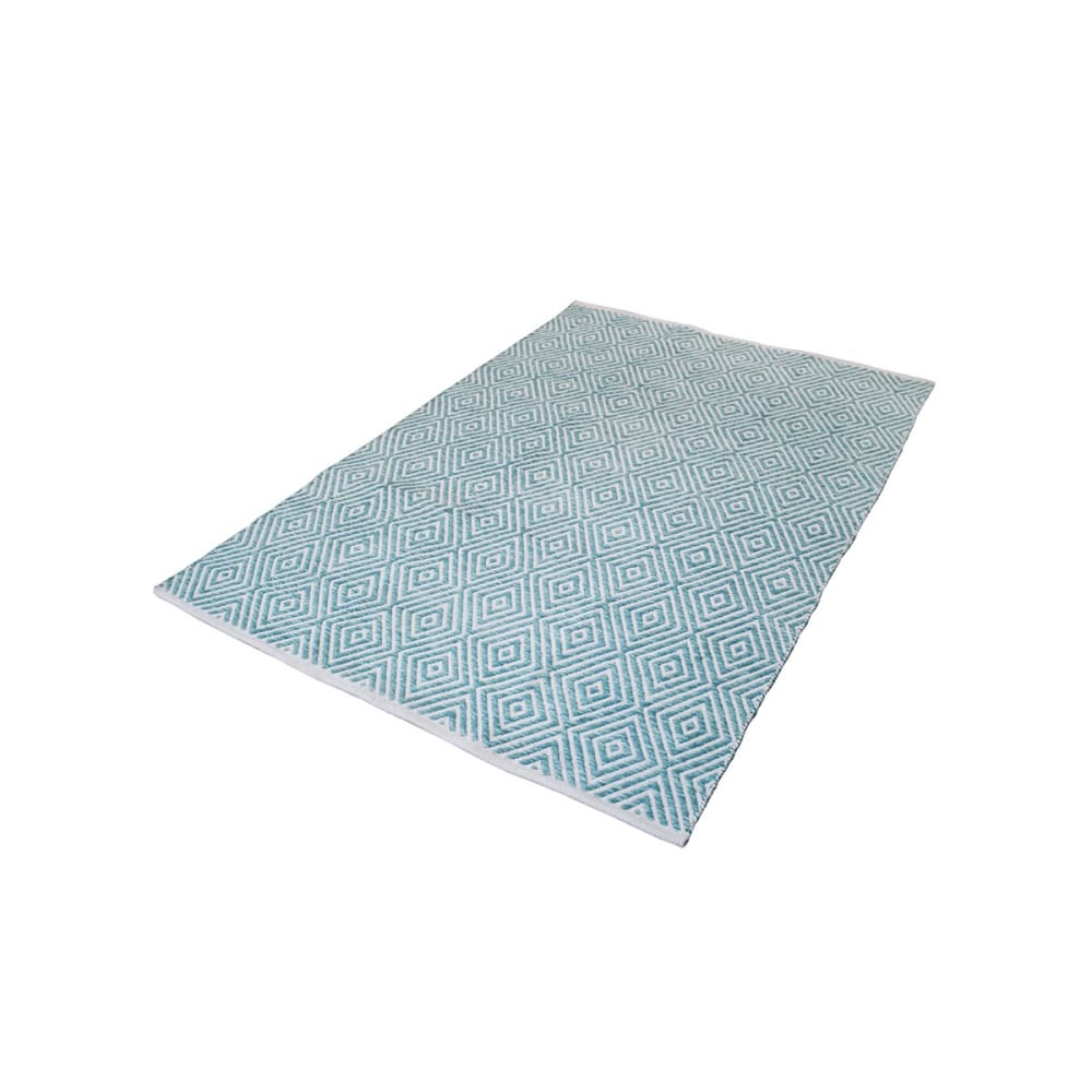 Tapis design en coton bleu ciel 120x170 cm — vue 4