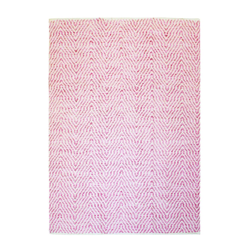 Tapis design en coton - rose