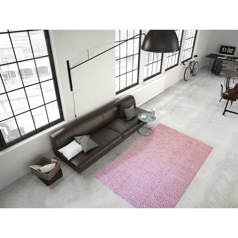 Tapis design en coton rose 120x170 cm — vue 3