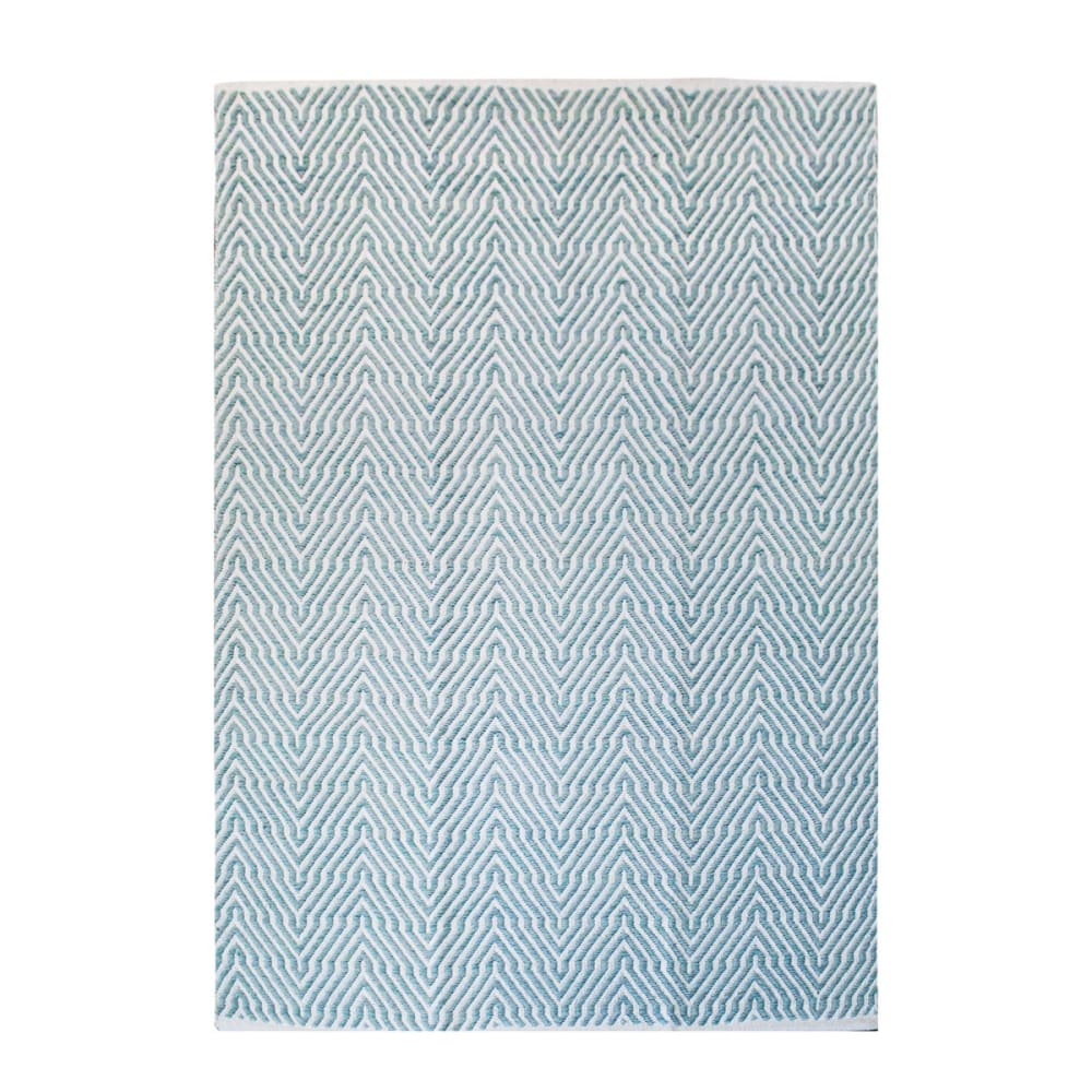 Tapis design en coton - turquoise