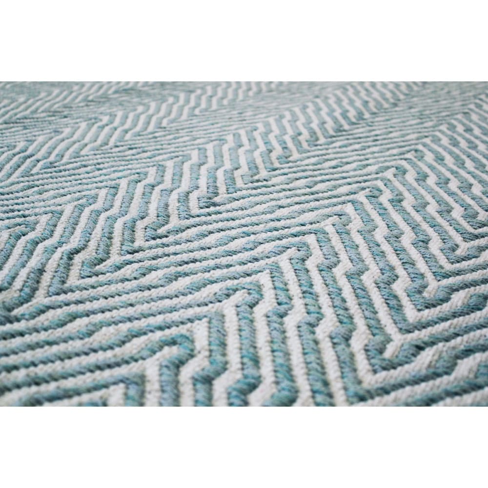 Tapis design en coton bleu turquoise 120x170 cm — vue 3