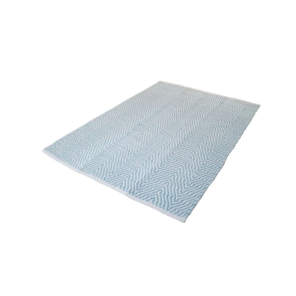 Tapis design en coton bleu turquoise 120x170 cm — vue 4