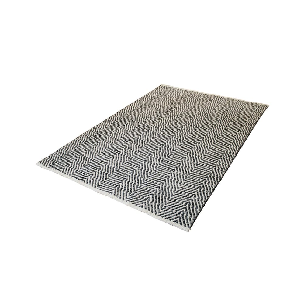 Tapis design en coton gris 120x170 cm — vue 4