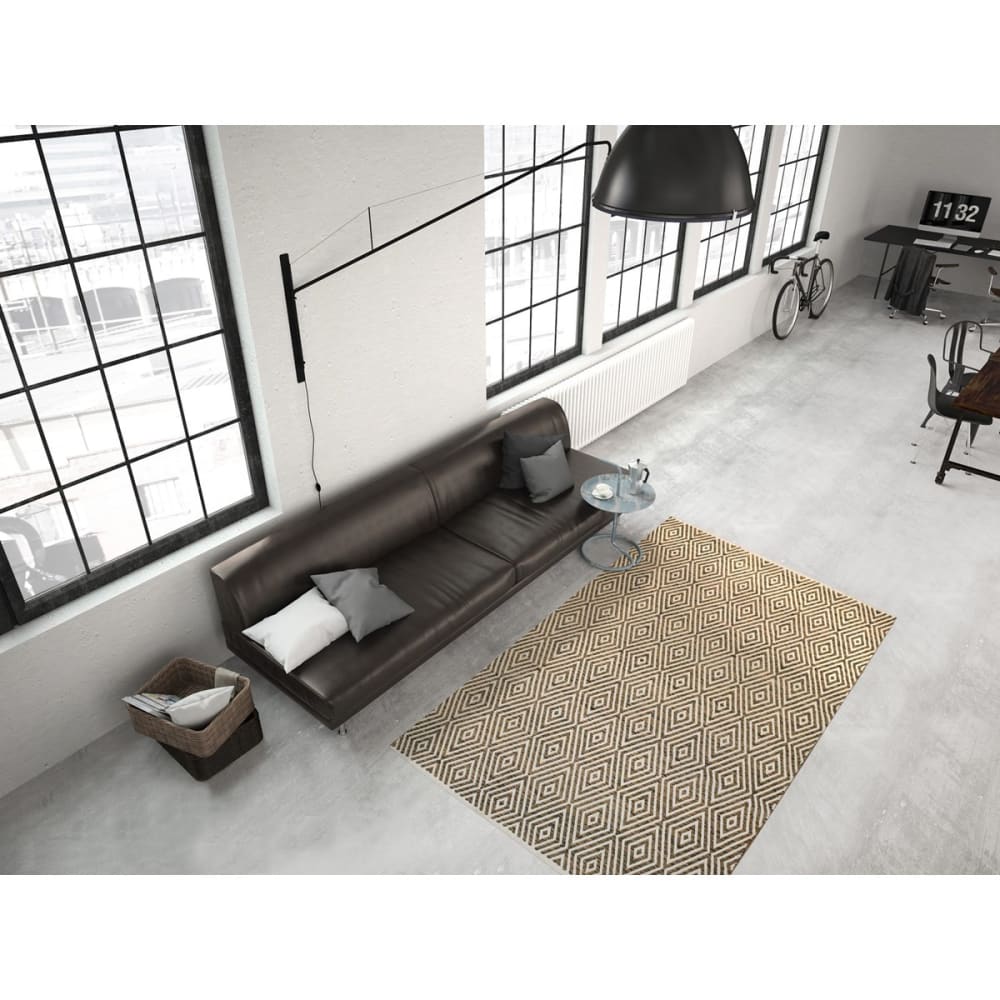 Tapis design en coton beige 120x170 cm — vue 3