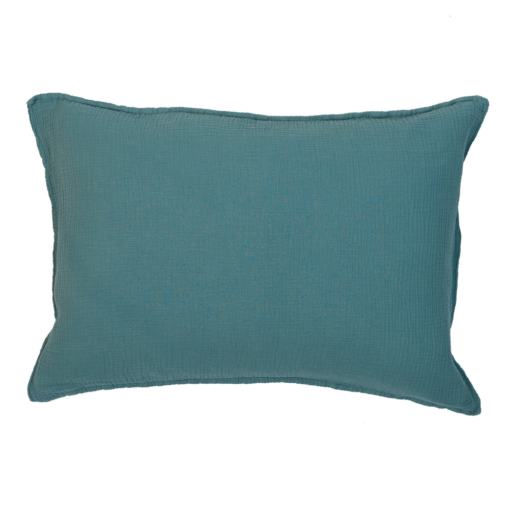 Funda de almohada gasa de algodón color esmeralda 50 X 70 cm