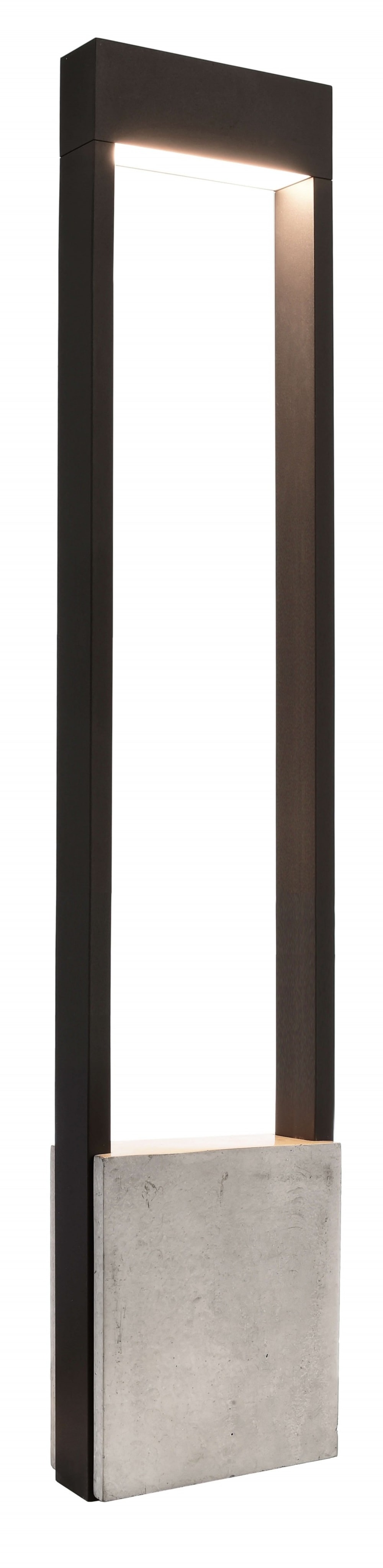 Borne d'éclairage de jardin en aluminium gris foncé