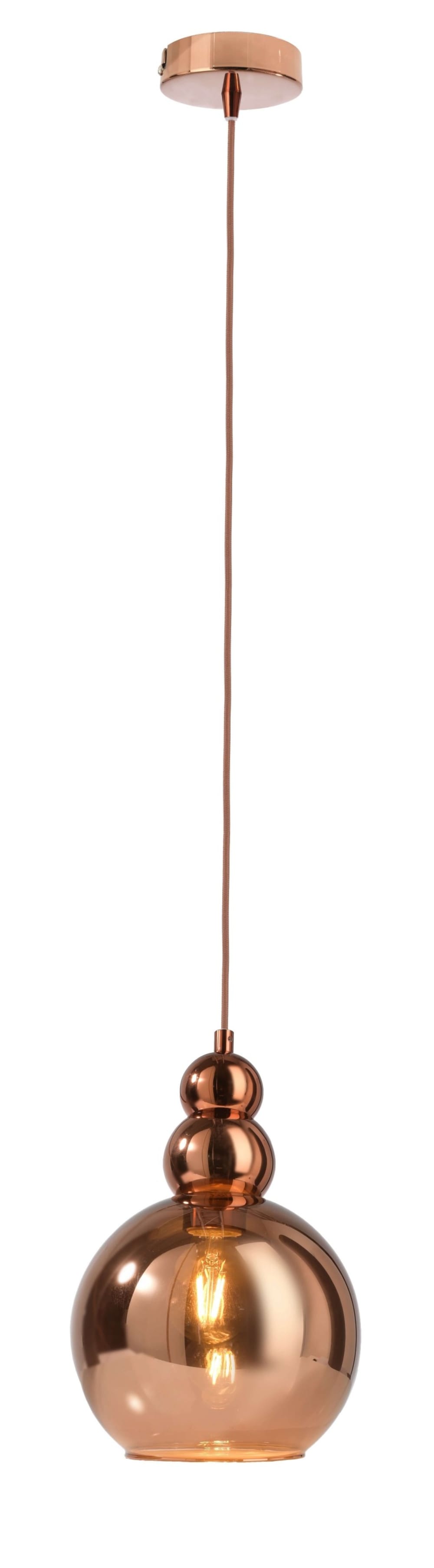 Suspension en verre cuivre D15cm