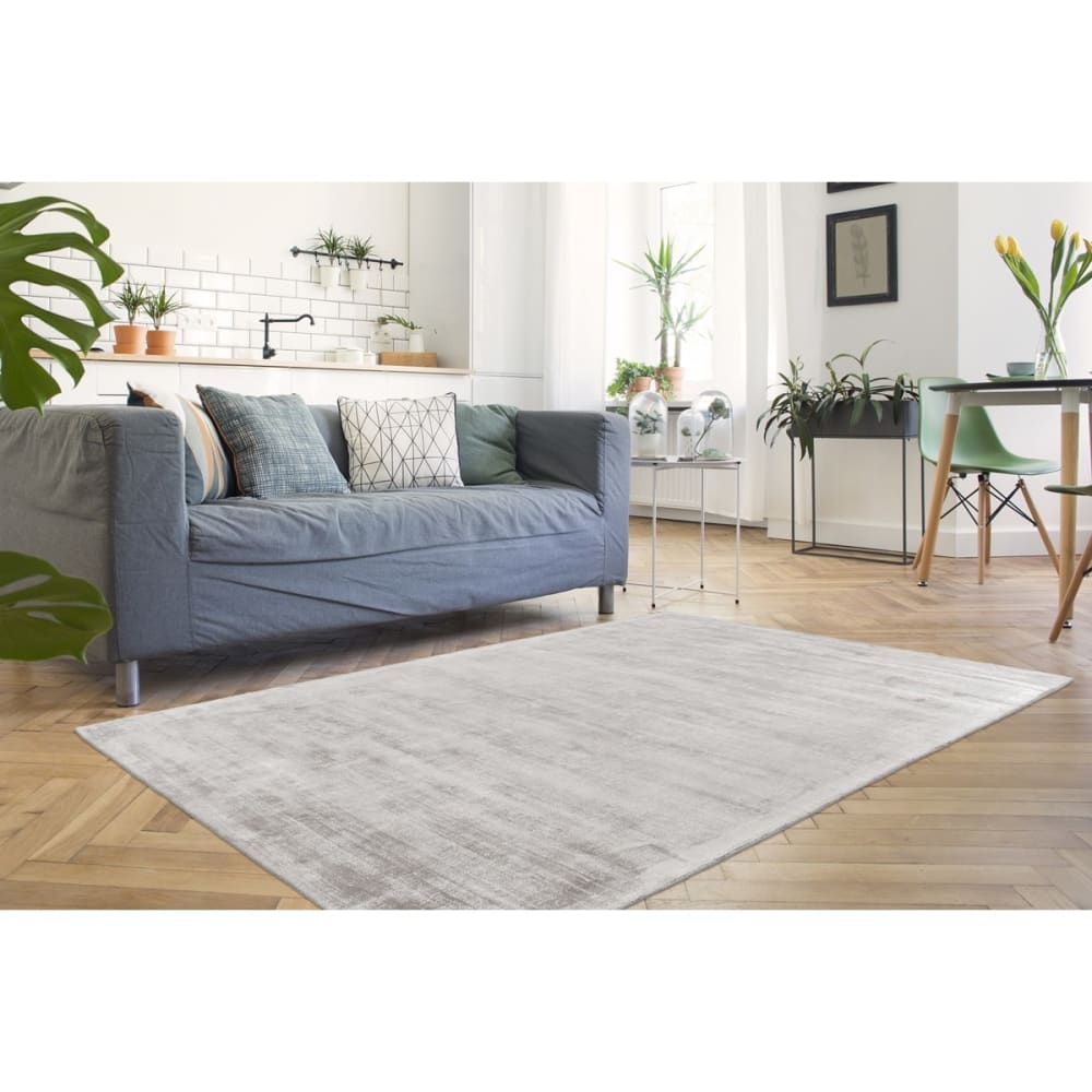 Tapis moderne en soie argent 120x170 cm