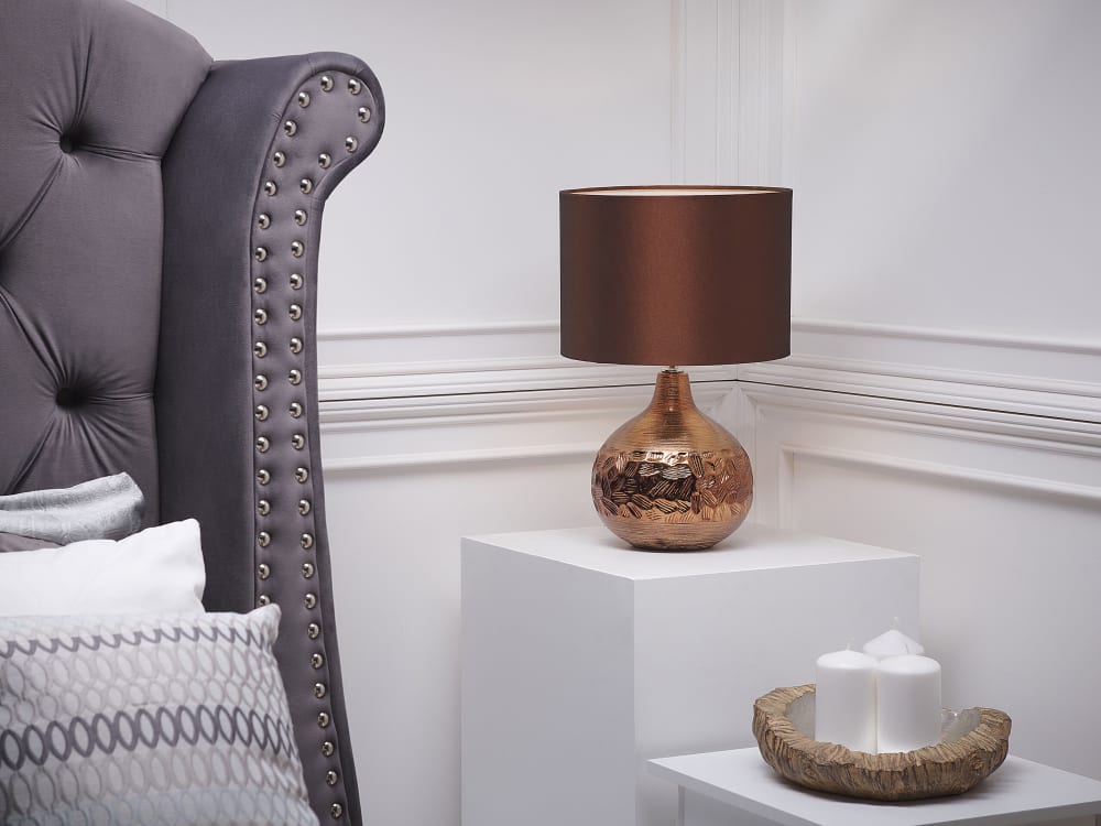 Lampe à poser porcelaine marron — vue 3