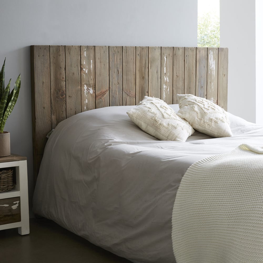BERAH GETAH Kopfteil aus massiver recycelter Kiefer 160 cm style modern Weiß Holz