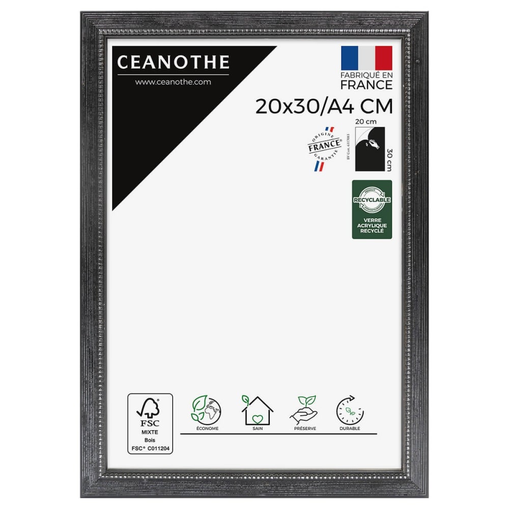 Cadre photo Perle noir 20x30 cm